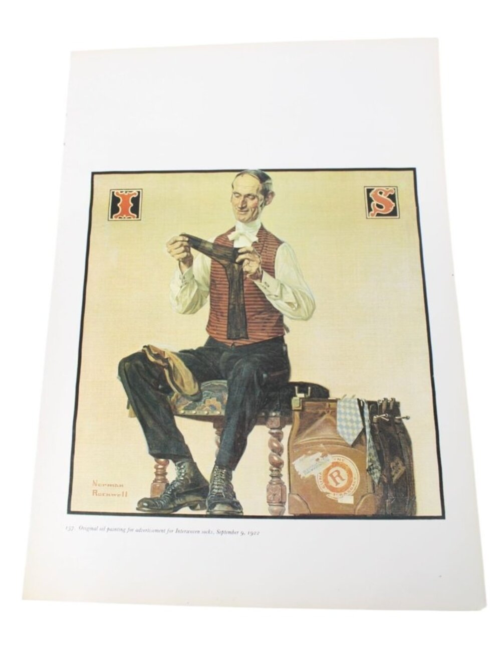 Interwoven Socks Advertisement Reprint Print Norman Rockwell Print Vintage 94708